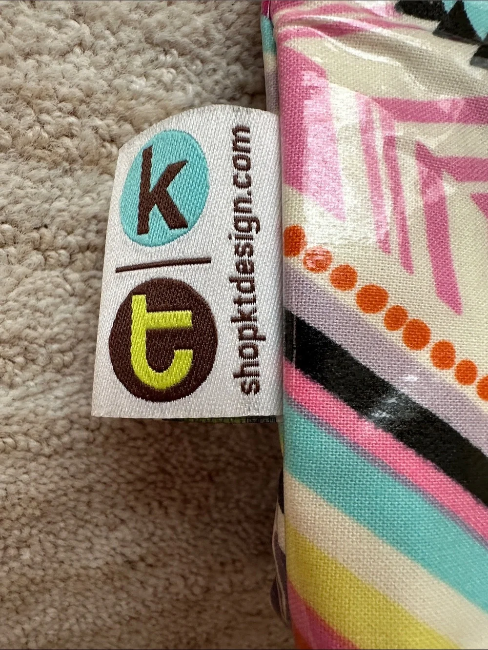 KT Design Cosmetic Bag Molly Waterproof Pink Blue Size 9”